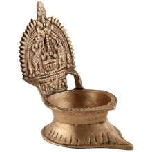 Handmade Small Pooja Oil Lamp Ashtadhatu Worship Lamp